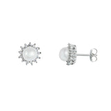 Sparkly Pearl Stud Luxury Earrings