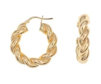 swirl gold large hoop earrings