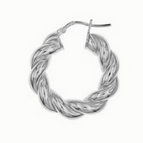 NEW 40mm Silver Swirl Hoop Earrings - Large Size