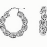 Swirl Silver Hoop Earrings