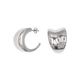 Graduated Indented Electroform Earrings - Silver