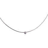 Luxury Choker Wire Necklace, CZ - Gold or Silver