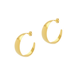 Curved, Graduated, Shiny Hoops - Gold
