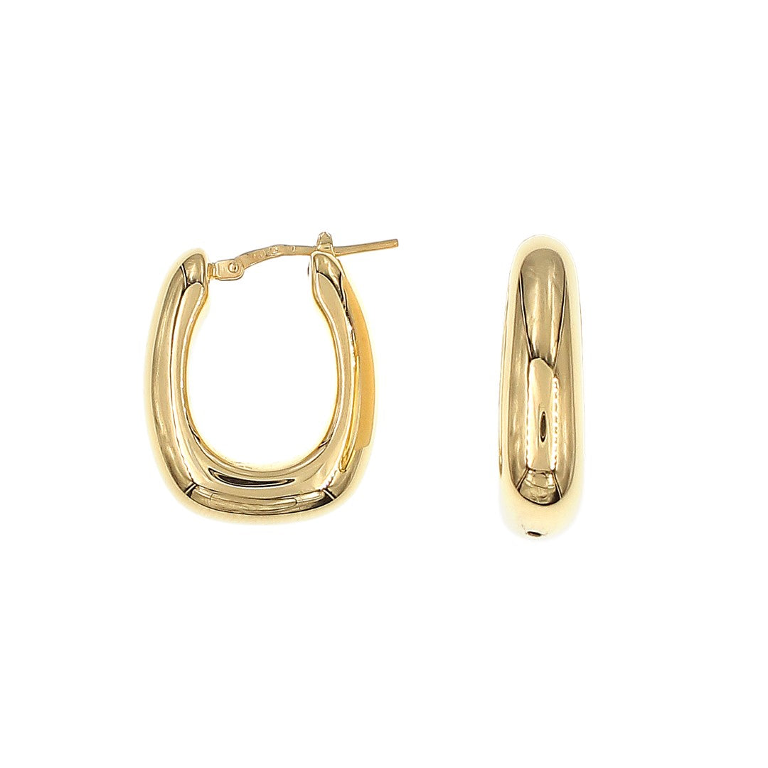 Chunky Oval Gold Hoop Earrings