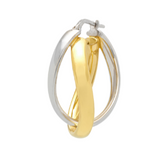 2 Tone Oval Hoops - Gold + Silver