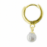 Dainty Freshwater Pearl Hoop Earrings - Gold