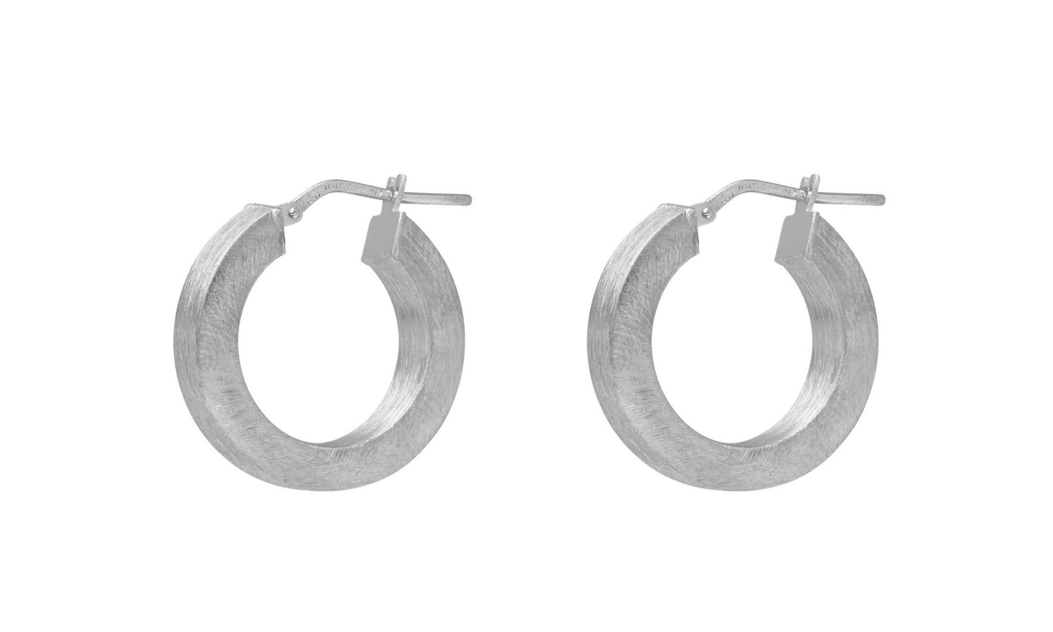 Matte Squared-Edged Hoop Earrings - Gold
