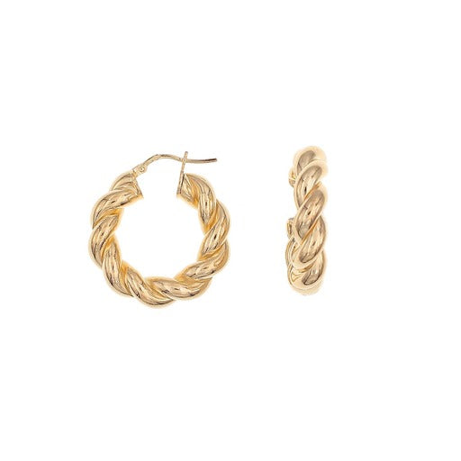 Twisted Gold Hoop Earrings