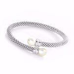 double pearl weave textured bangle