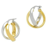 Gold & Silver, Criss Cross Hoop Earrings