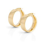 Wide Hoop Earrings Shiny - Gold