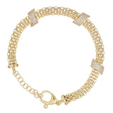 CZ Sparkly Woven Gold Textured Bracelet
