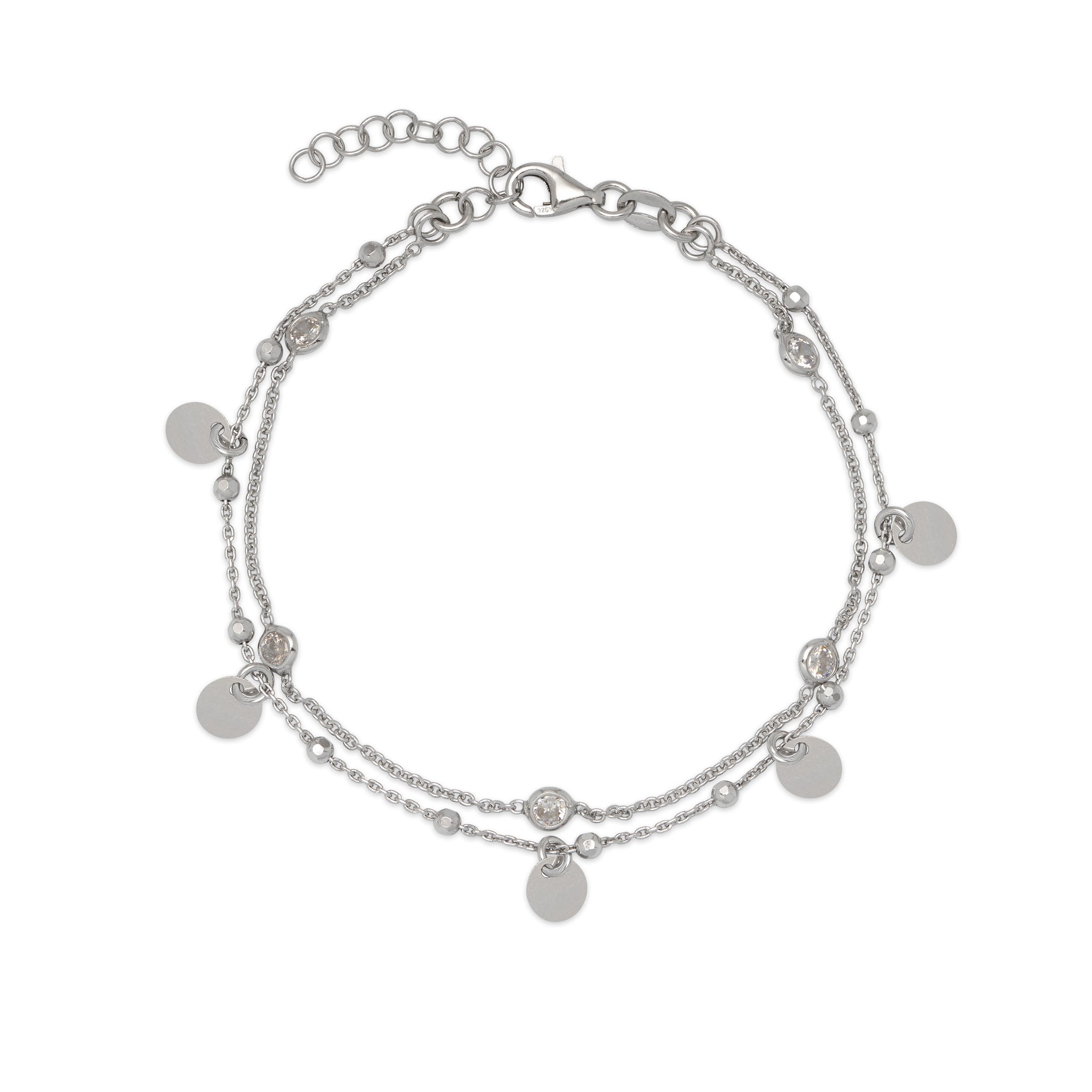 LA MULTI DISCO CZ Bracelet - Silver - Georgiana Scott Jewellery