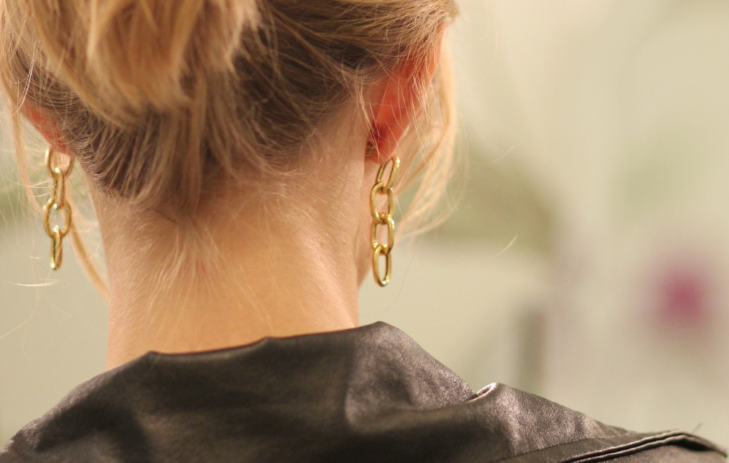 drop link earrings
