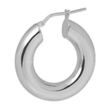 Chunky Silver Hoops - Large