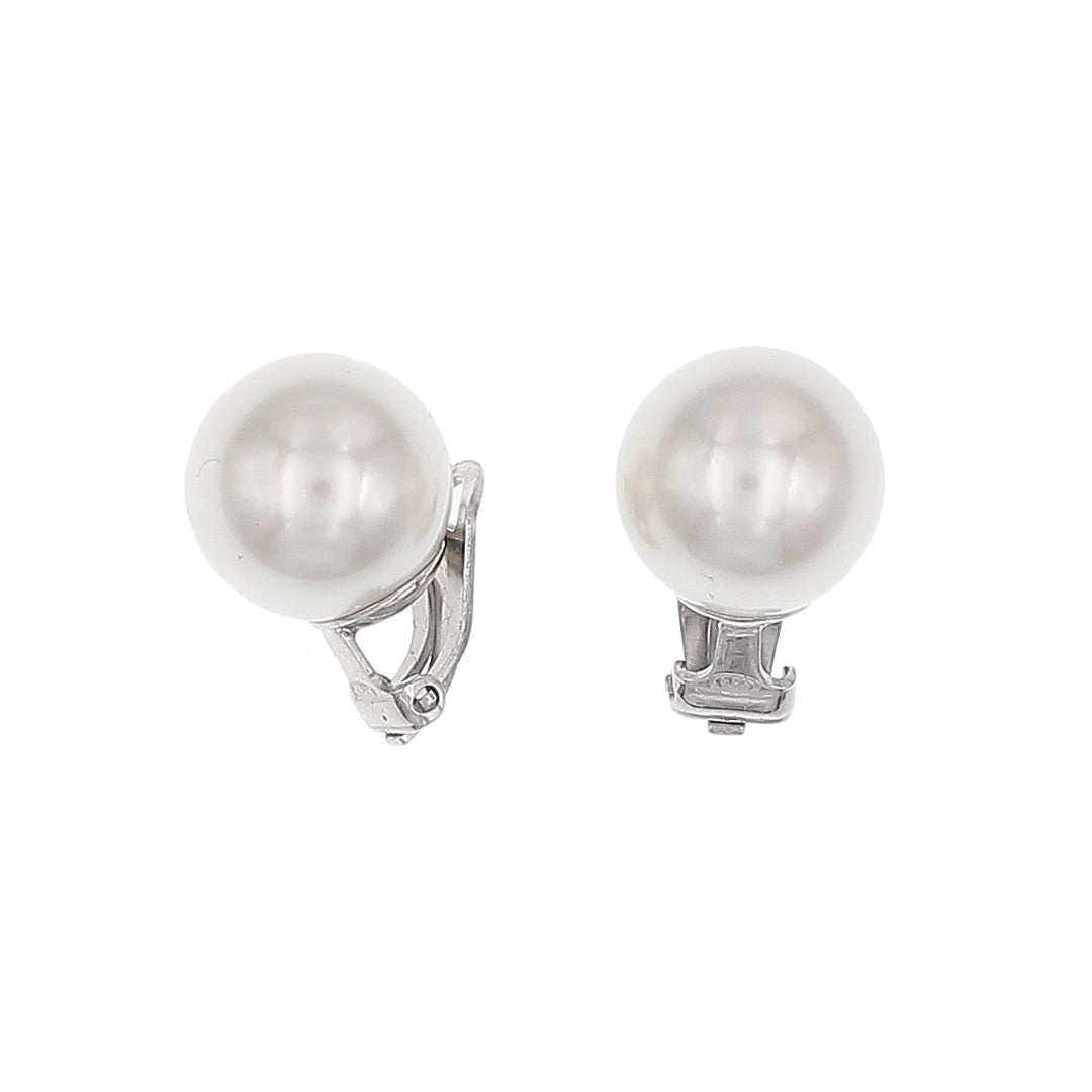 Clip-on pearl earrings