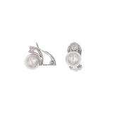 clip on pearl silver earrings