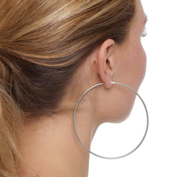La CHICA LATINA Hoop Earrings - Extra Large Silver - Georgiana Scott Jewellery