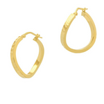 Gold wave textured hoops