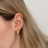 Slick, Shiny Chunky Mini Hoops with Butterflies- Gold