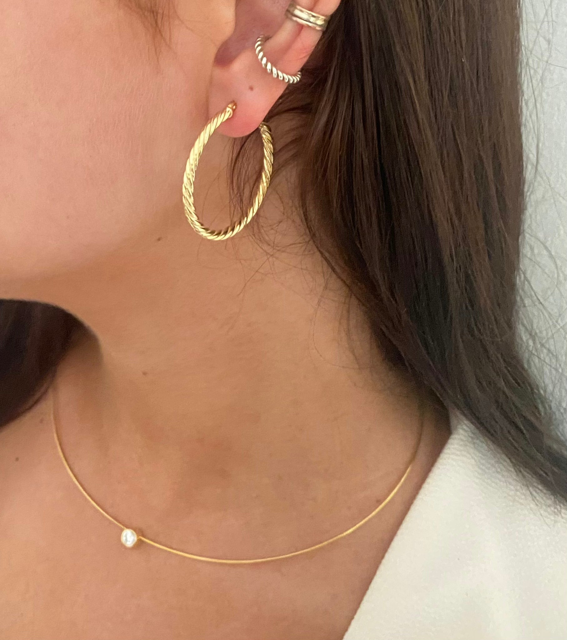 gold twist earrings 