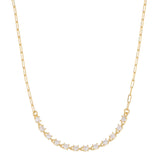 Claw-Set Sparkly Luxury Necklace - Gold + CZ stones