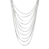 multi layer silver necklace