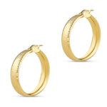 Gold patterned hoop earrings