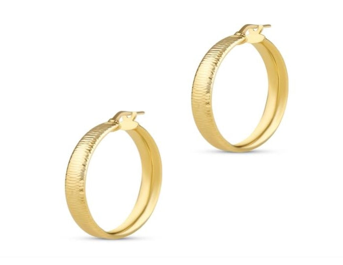 Gold patterned hoop earrings