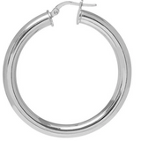 Chunky Silver Hoops - Large