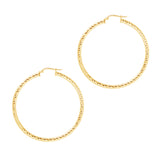 Gold Sparkling Twist Hoop Earrings