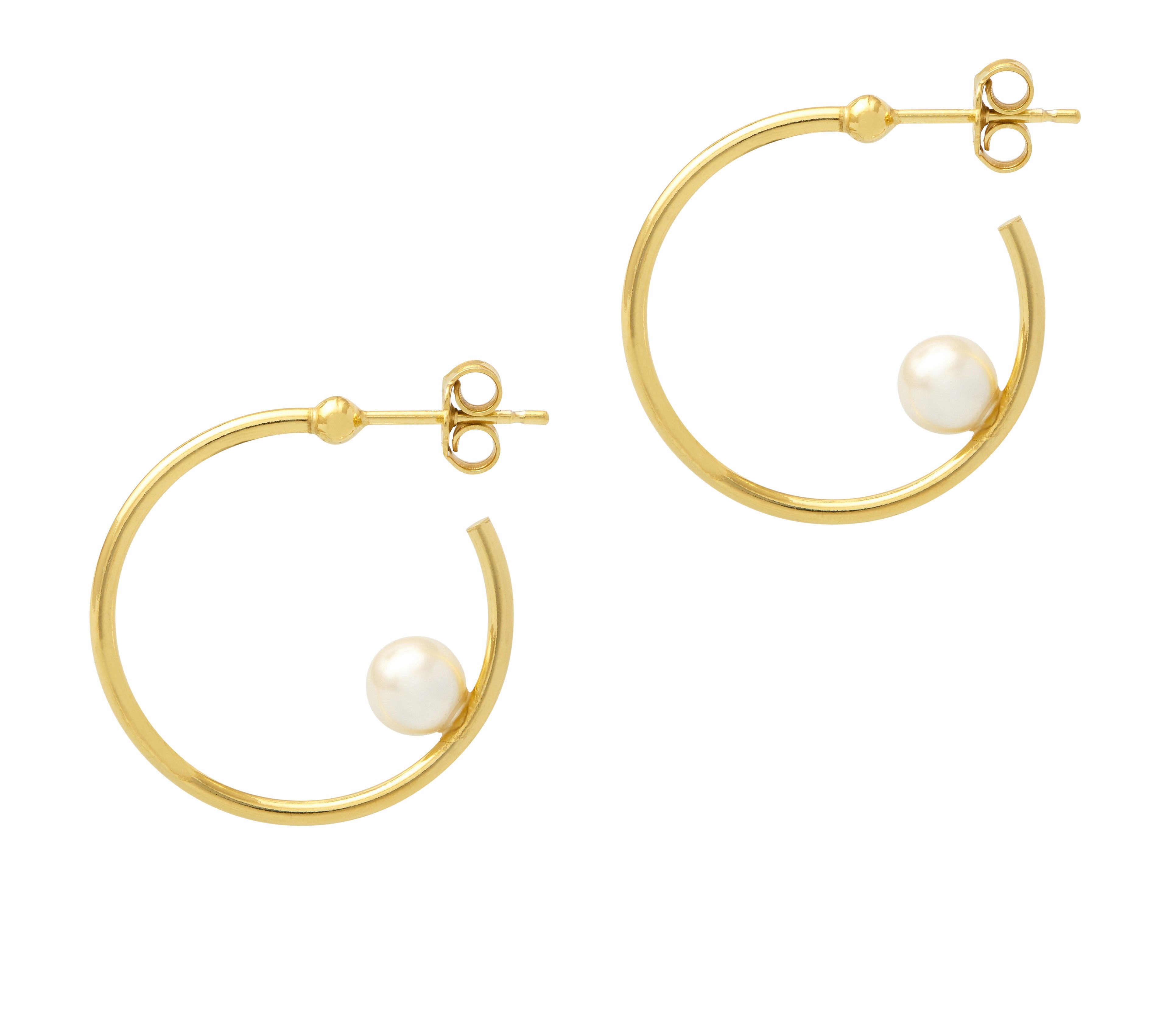 Spiral Pearl Hoops - Gold or Silver