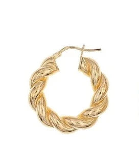 gold swirl hoop earrings