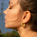 La SATINA CUSHION - Gold - The Hoop Station 925 Sterling Silver Hoop Earrings Gold Huggies
