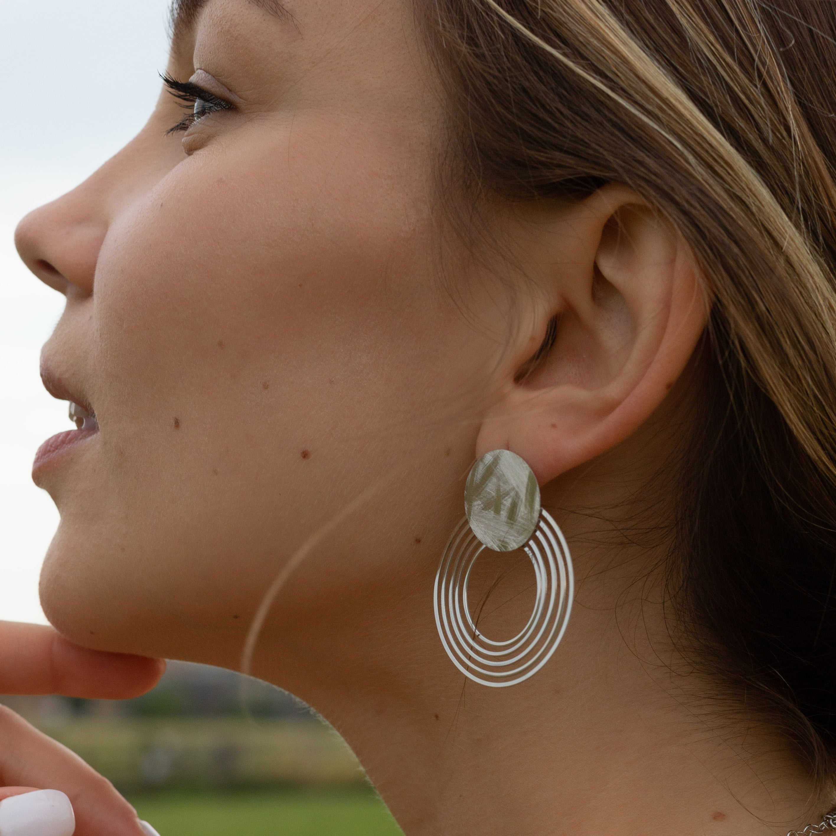 La SATINA DISCO Earrings - Silver - Georgiana Scott Jewellery