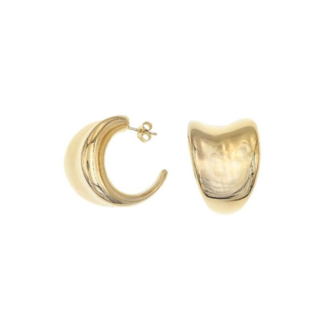Indented Electro-form Graduated Hoop Earrings - Gold