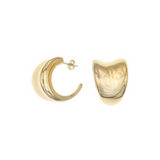 Indented Electro-form Graduated Hoop Earrings - Gold
