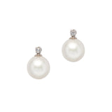 18 carat white gold pearl earrings